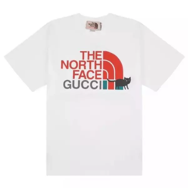 Camiseta GUССІ/The North Face Estampa de Logo - Branca