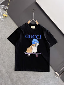 Camiseta Gucci Coruja no Patins - Preto