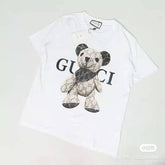 Camiseta Gucci Urso Xadrez - Branco