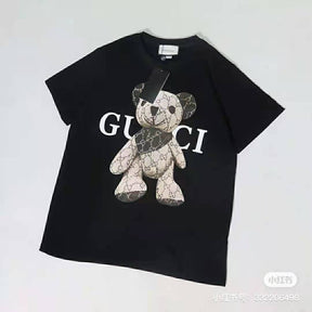 Camiseta Gucci Urso Xadrez - Preto
