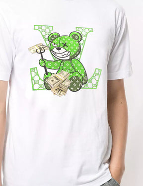 Camiseta LOUІS VUIТТON Logo de urso - Branca (PRONTA ENTREGA)