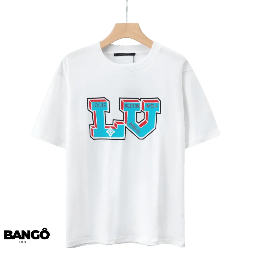 Camiseta Louis Vuitton Estamapa de Letra LV Branco