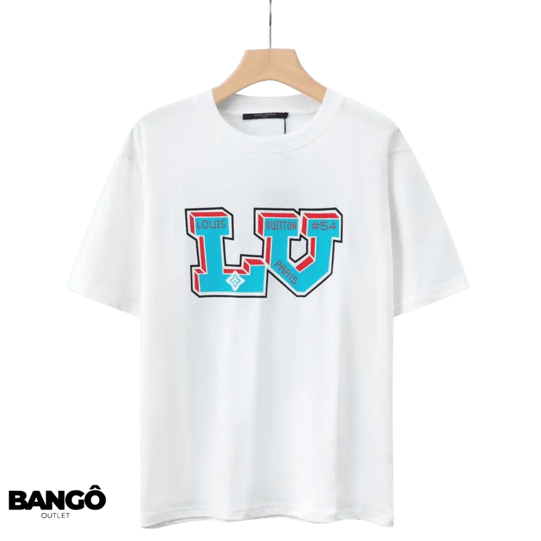 Camiseta Louis Vuitton Estamapa de Letra LV Branco (PRONTA ENTREGA)