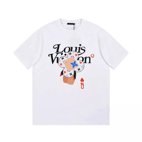 Camiseta Oversized LV Estampa Nipes - Branco