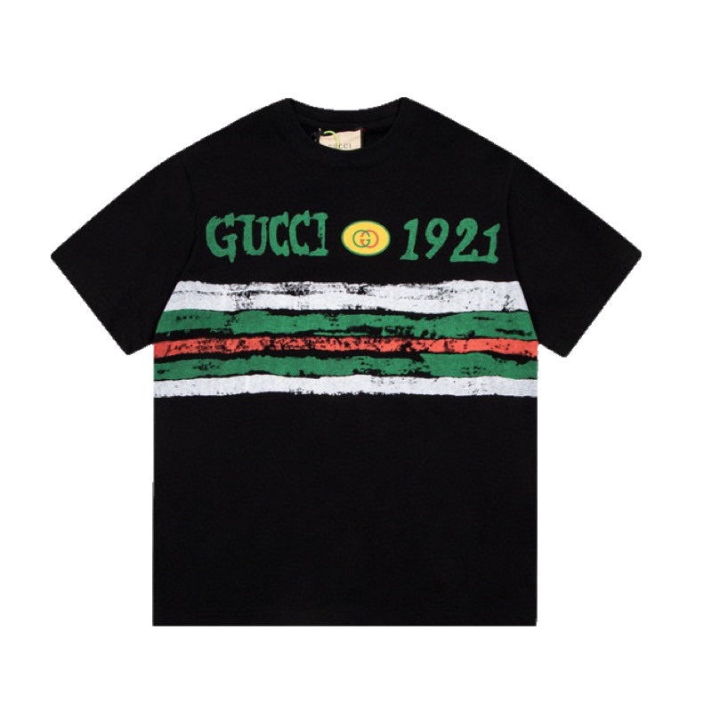 Camiseta Gucci Estampa 1921 - Preto