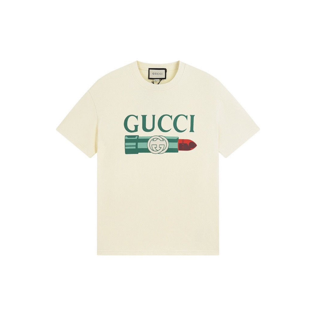 Camiseta Gucci Lipstick - Bege