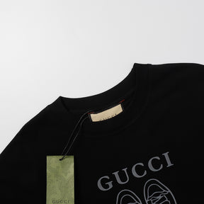 Camiseta Gucci Estampa Tênis - Preto (PRONTA ENTREGA)