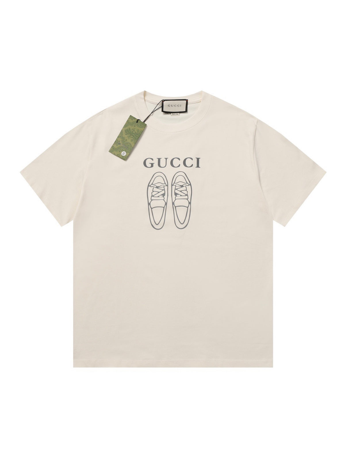 Camiseta Gucci Estampa Tênis - Bege