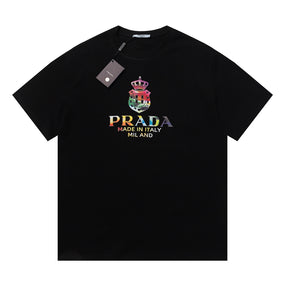 Camiseta Prada Crown Rainbow Preto