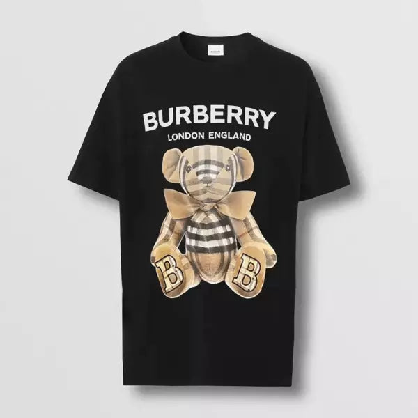 Camiseta BURBERRУ com urso xadrez - Preto Infantil