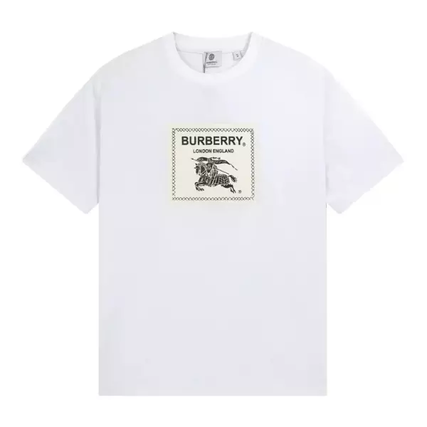 Camiseta BURBERRУ oversize com estampa Equestrian Knight - Branca