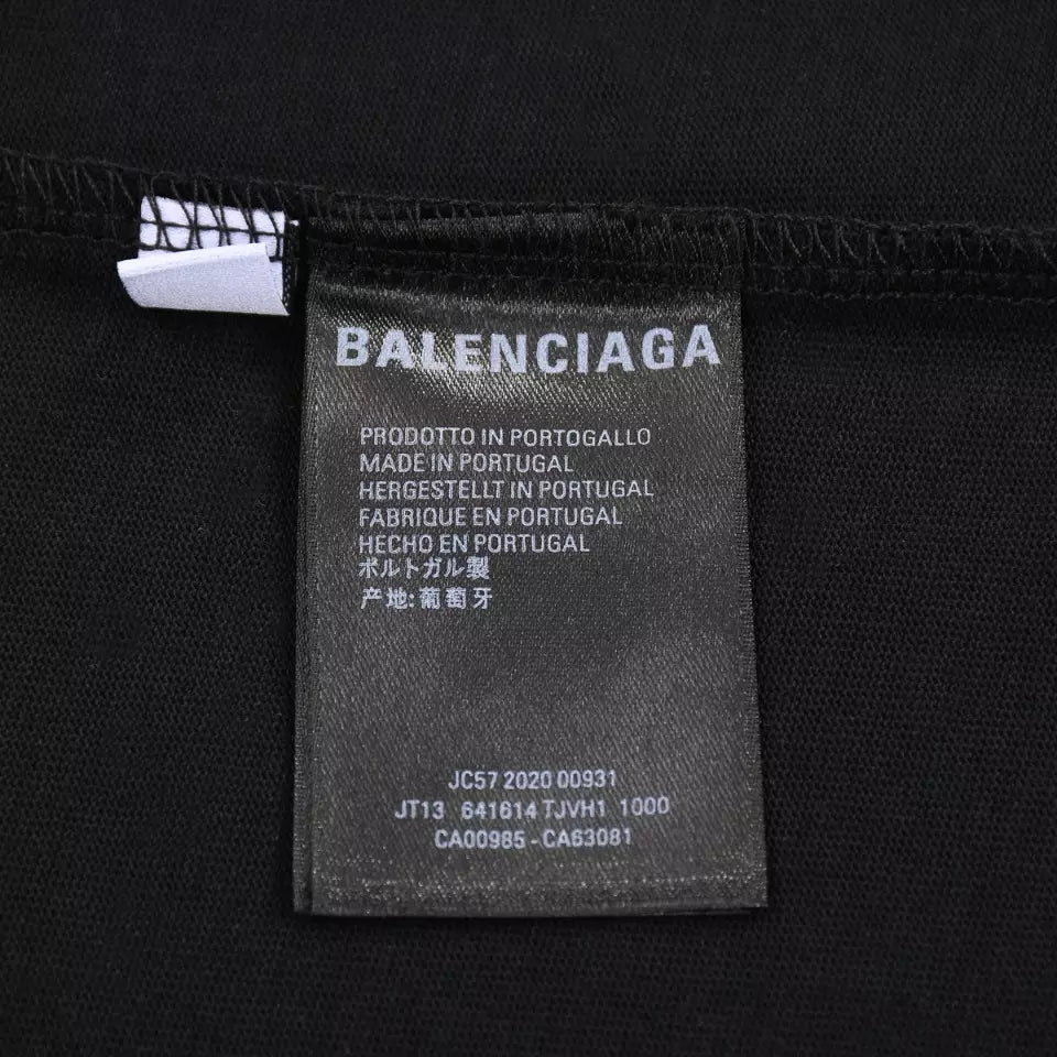 Camiseta Balenciaga x Gucci Estampa de Desenho Animado - Preta