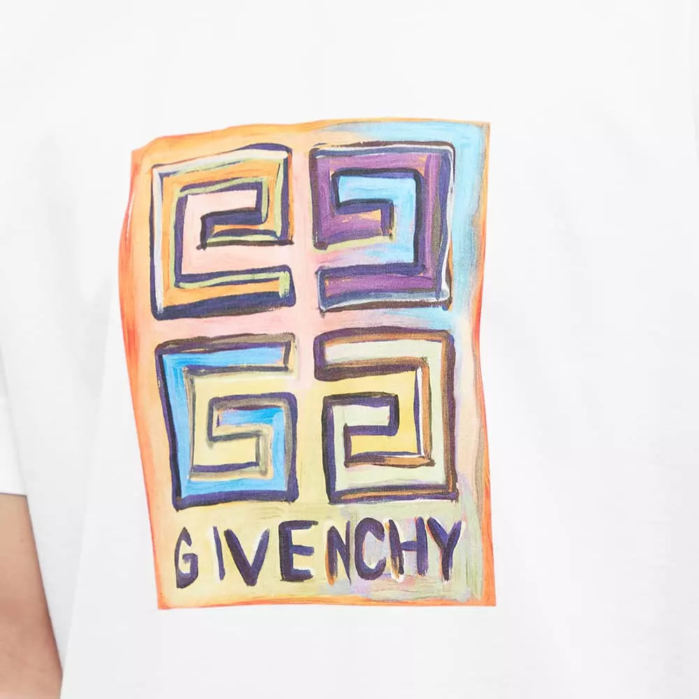 Camiseta GIVЕNСHY 4G Sketch Print - Branca