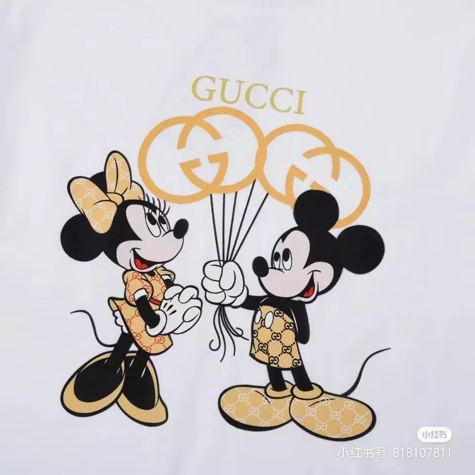 Camiseta GUСCI estampa logo Mickey x Minnie - Branca
