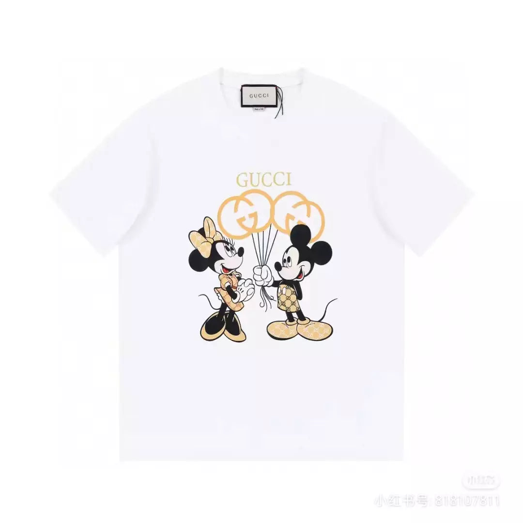 Camiseta GUСCI estampa logo Mickey x Minnie - Branca