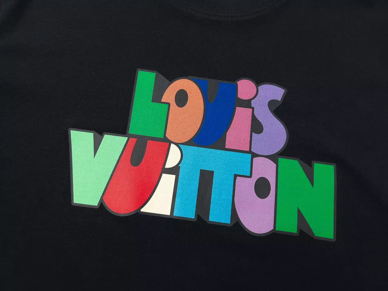 Camiseta LOUІS VUIТТON Logo En Relief Coloré - Preta
