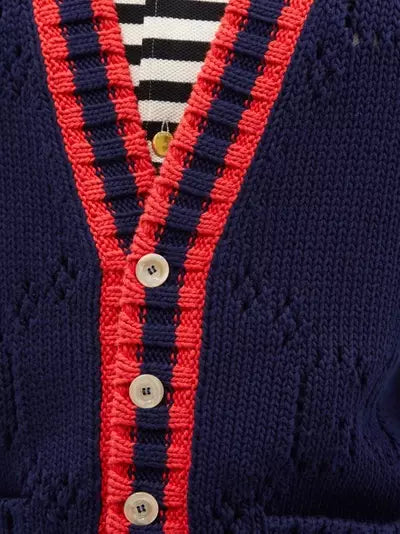 Cardigan GUCСI Pointelle em azul