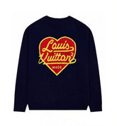 Blusa Moletom LОUIS VUІTTОN Jacquard Heart Crewneck - Preto