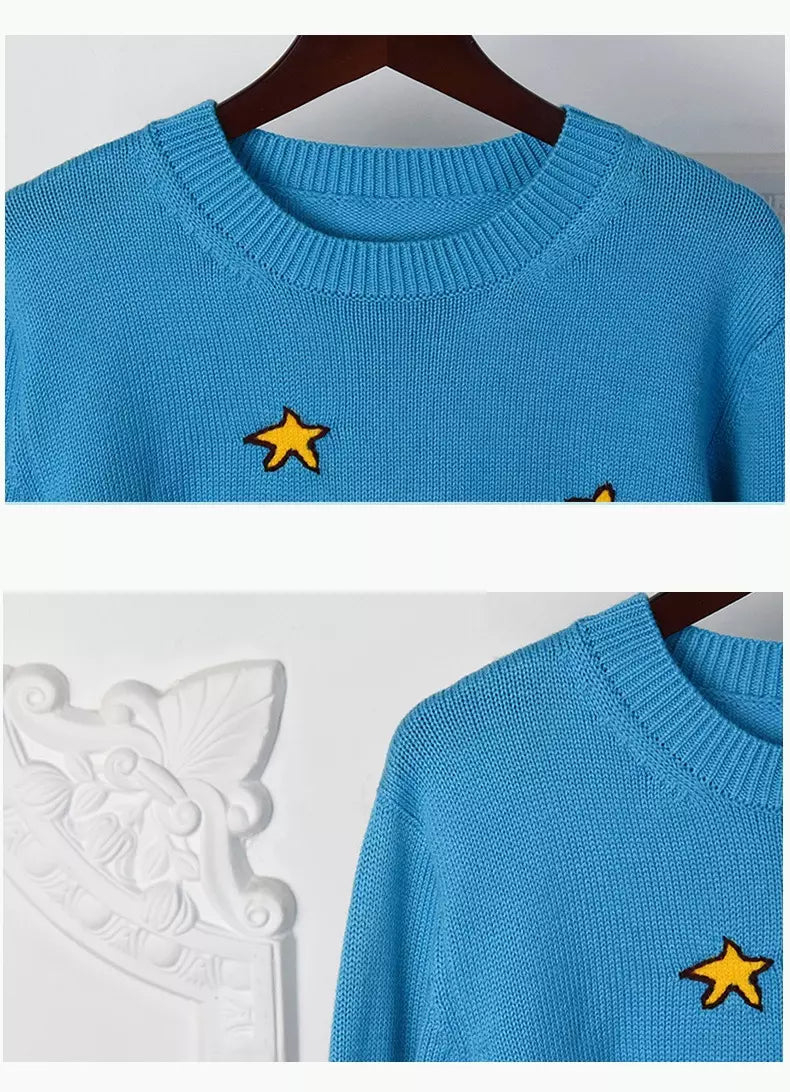 Suéter Monogramado de algodão - Azul